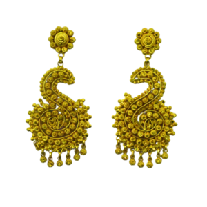 Exquisite Peacock Design Gold Earrings